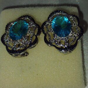 Helenite earrings in sterling silver